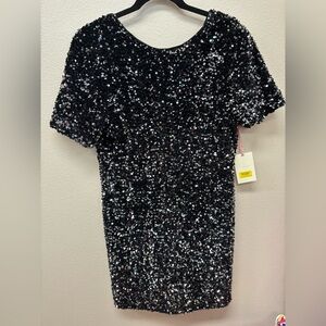 Alex Marie Black Sequin Mini Dress